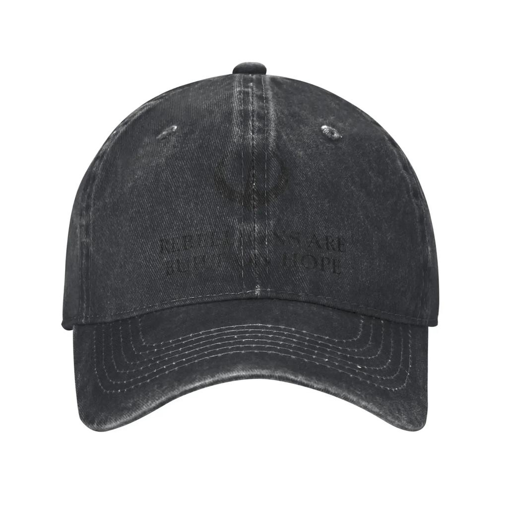 Rebellions Are Built On Hope Andor Quote Baseball Cap Fashion Distressed Washed Headwear Unisex Outdoor Travel Adjustable Hats