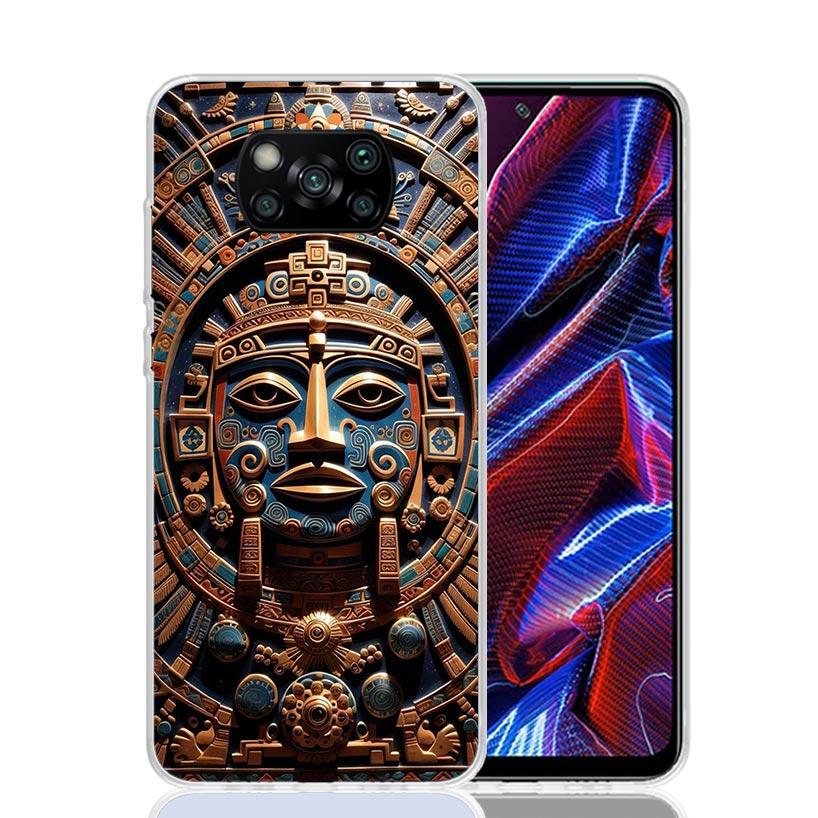 Mayan Stone Totem Pole Phone Case For Xiaomi Poco X7 X6 X5 Pro F7 Ultra Redmi 15C 15 13 13C 12 12C 10 10A 10C 9 9A 9C 9T Cover P