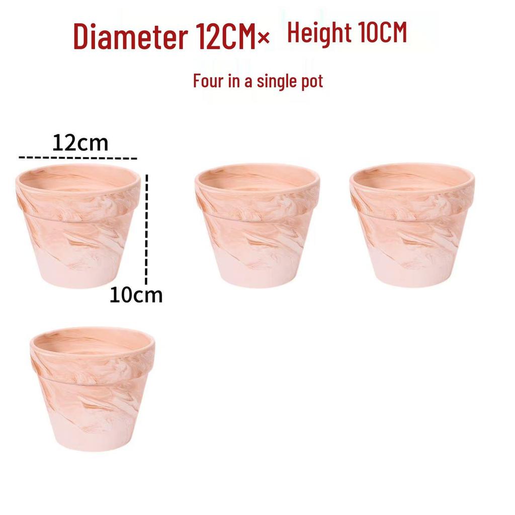 Nordic Style Macchiato Terracotta Flower Pot - Large, Breathable Red Clay with Kiln-Changed Color