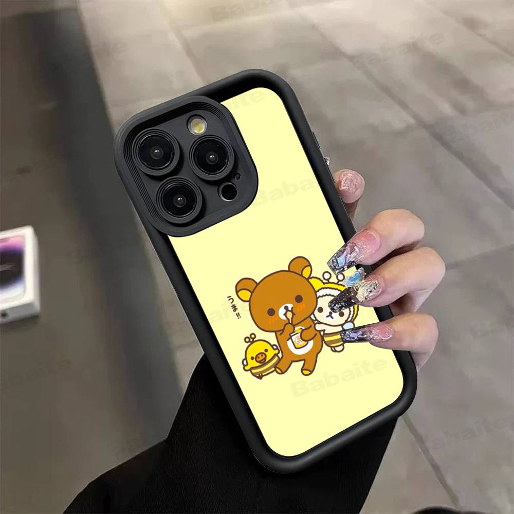 Cartoon Rilakkuma Bear Phone Case For iPhone 17 16 15 14 13 12 11 Air Plus Pro Max Soft Back Cover