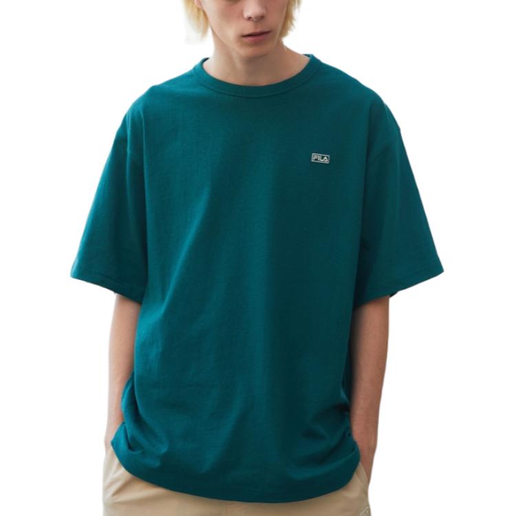 Fila T Shirts Men's Green Crew Neck Moderate Straight Fit FS2RSD2104X-FGR