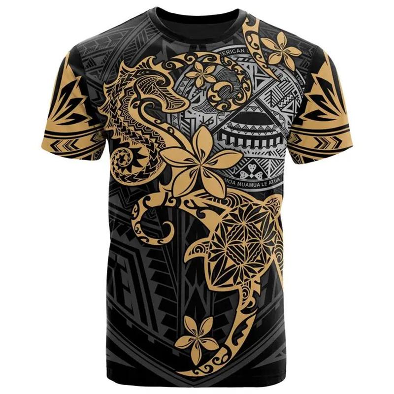 3D Pohnpei Polynesian Culture Tribal Island Retro Tattoo Printing T Shirt Children Fashion Cool Tee Shirts