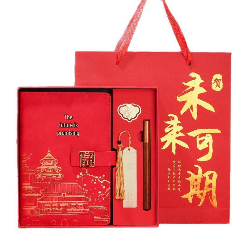 A5 Leather Business Notebook Gift Set with Custom Logo