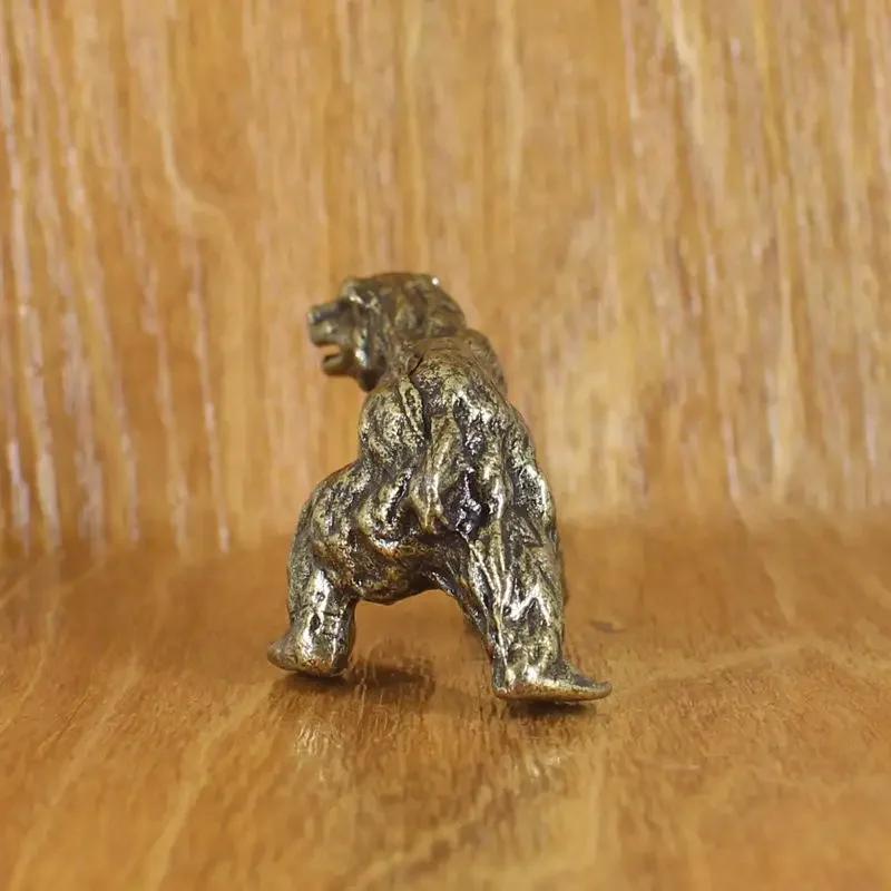 1 Stück Massiv Messing Eisbär Figur Reine Kupfer Braunbär Statue Ornament Miniatur Schreibtischdeko für Zuhause Büro