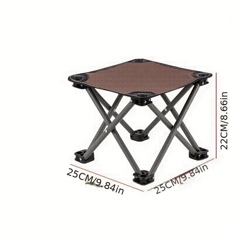 1Pc Outdoor Folding Chair, Portable Mazar Household Small Stool Bench, Camping Self-driving Travel Equipment, Multi-functional Four-corner Stool