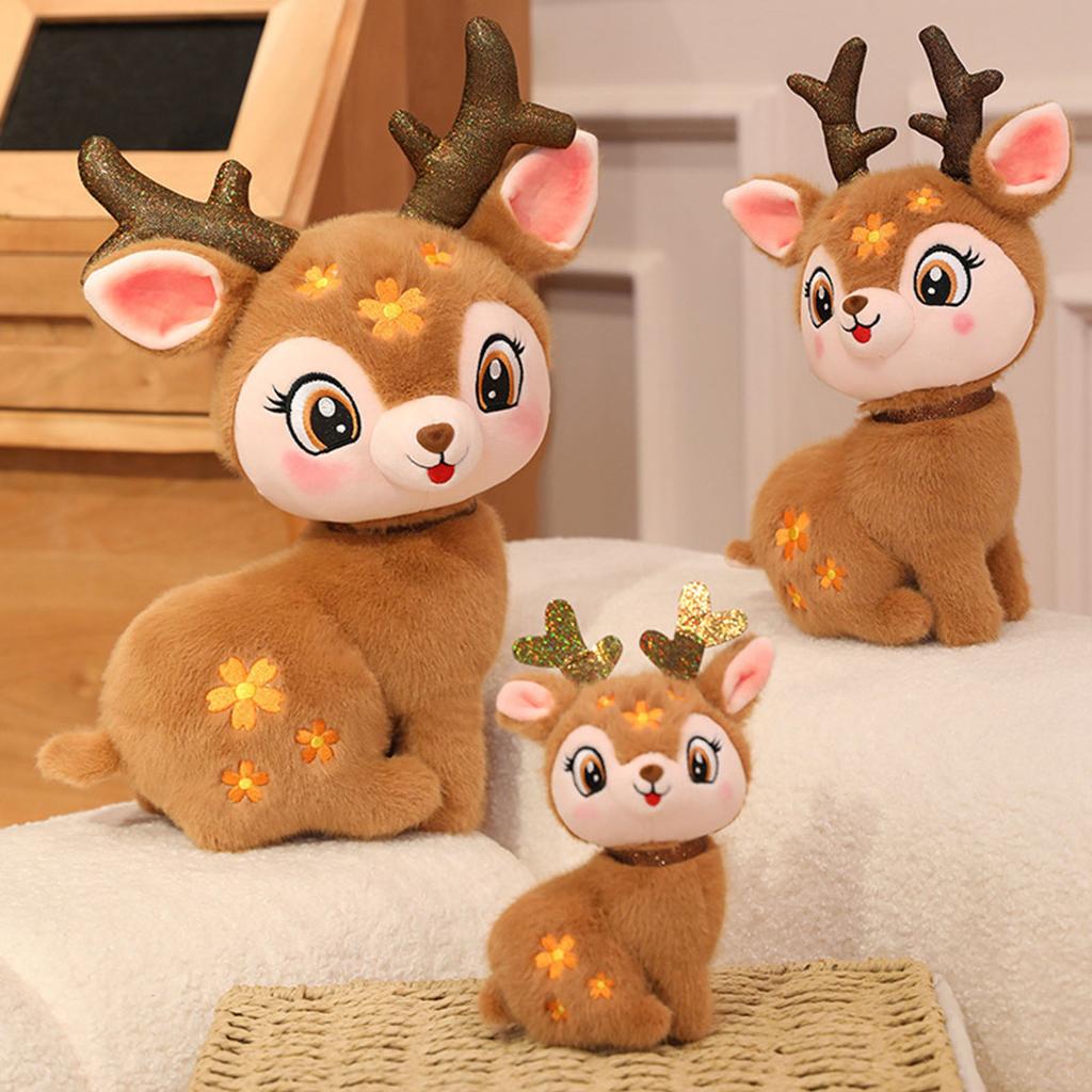 Multisize Velvety Reindeer Stuffed Doll Perfect For Seasonal Decorations Family Gift Exchange Durable Plush Toy