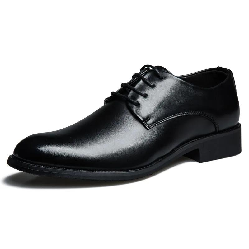 Men's Leather Shoes 2025 Autumn New Wedding Leather Business Formal Leather Shoes Pointed Casual British Lace Up Men's Shoes