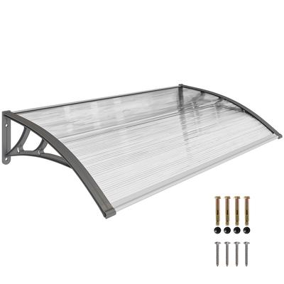 Toldo para Porta da Frente, Toldo Exterior, Abrigo de Chuva, 110 x 60cm, Cinza