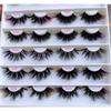 1 Pair Fluffy 25MM Mink Eyelashes Colored Lashes  Bulk Wholesale Pink White Red Blue 5D Mink Lashes Supplies Makeup Tools