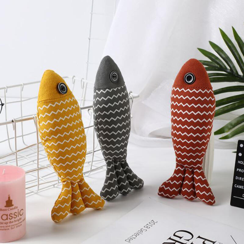 Cat Dog Teething Fish Doll Pet Toy