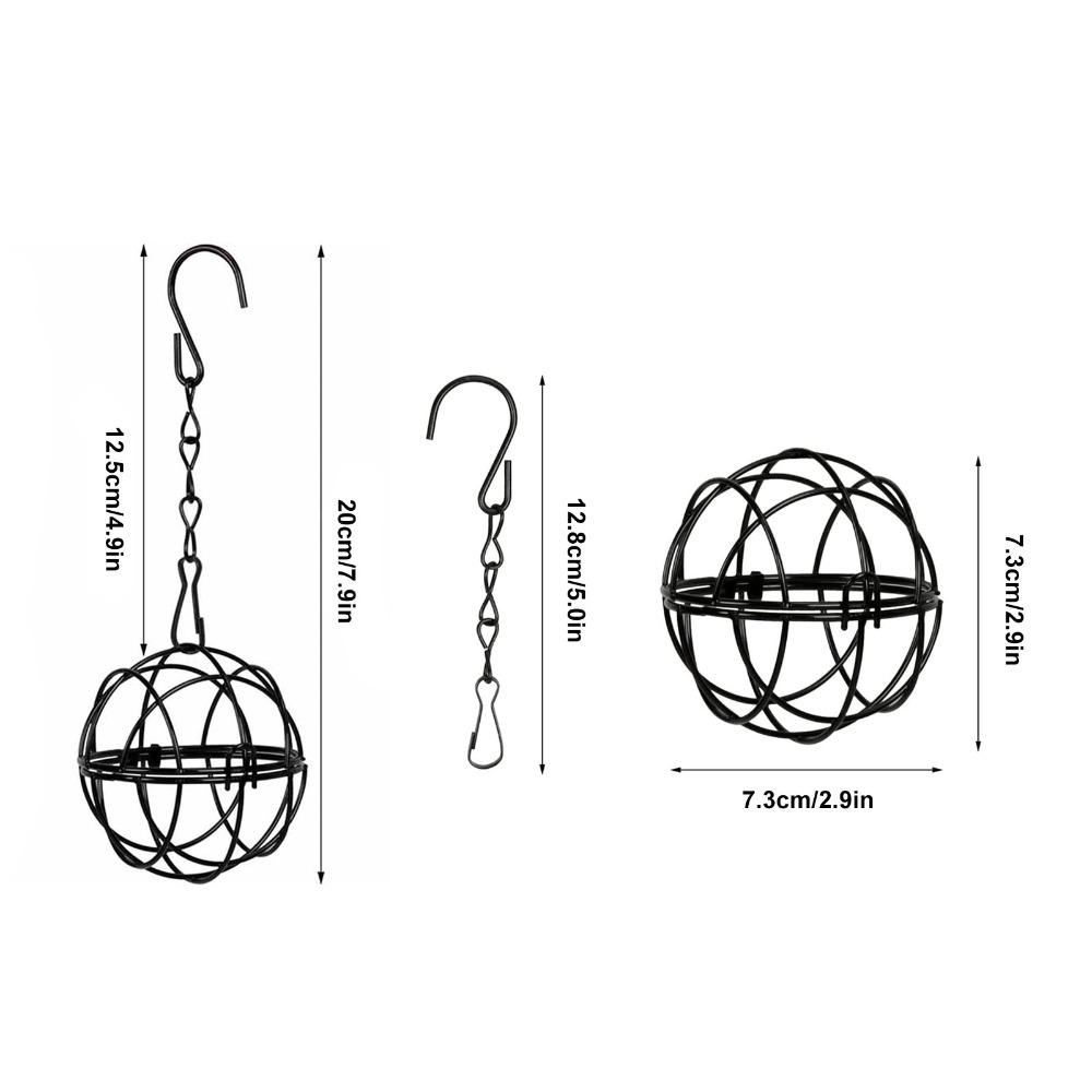 4Pcs Hooks Included Bird Suet Ball Feeder Black Fat Ball Feeder Ball Bird Feeders  Wild Birds