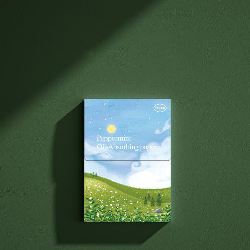 100 adet/torba Yüz Emici Yağ Kontrol Kağıdı Nane Mendil Yağ Temizleme Emici Levha Matcha Yağlı Yüz Kurutma Kağıdı Makyaj Yaz