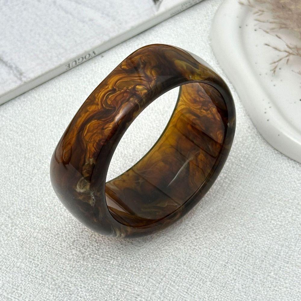 Europe American Style Resin Bangle Gold Exaggerated Bracelet Exaggerated Wide Bangle  Decoration