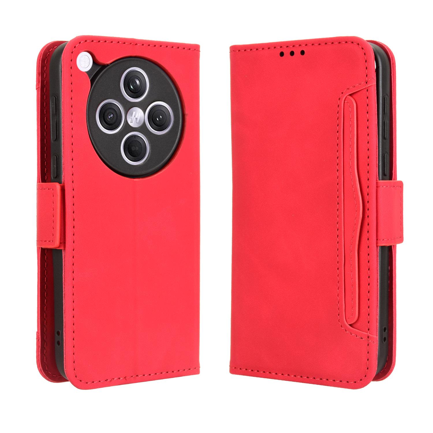 

For Oppo Find X8s+ 5G Leather Case Phone Wallet Cover with Multiple Card Slots Red