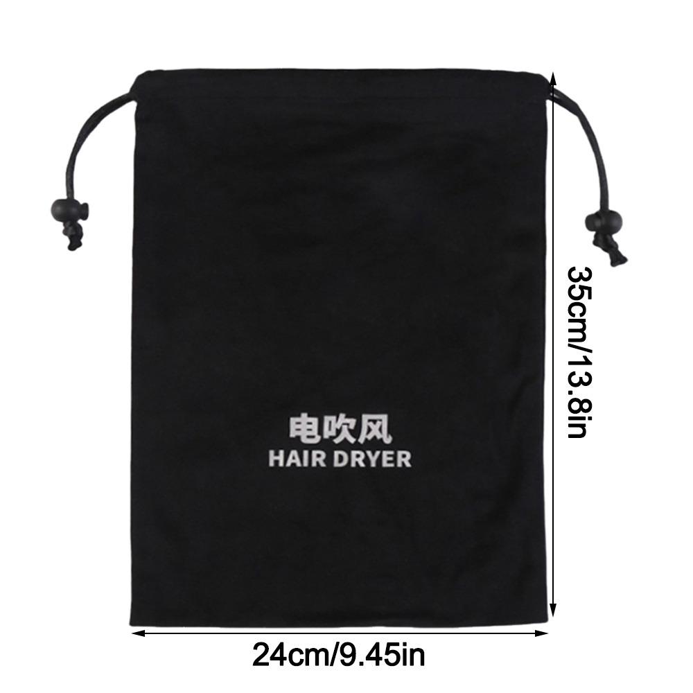 Flannel Hair Dryer Storage Bag Foldable Dustproof Hair Curler Protective Cover Soft Large Capacity Drawstring Carrying Case