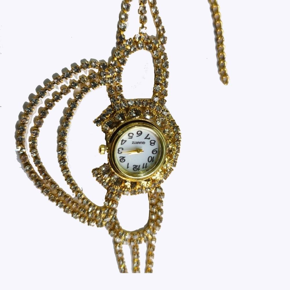 Zinc Alloy Strap Bracelet Watch Gold Ladies Wristwatches New Women Quartz Watch Gifts