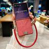 Samsung Z Flip7 Sheepskin Texture Case - Drop-Proof, Anti-Scratch PC with Anti-Lost Lanyard