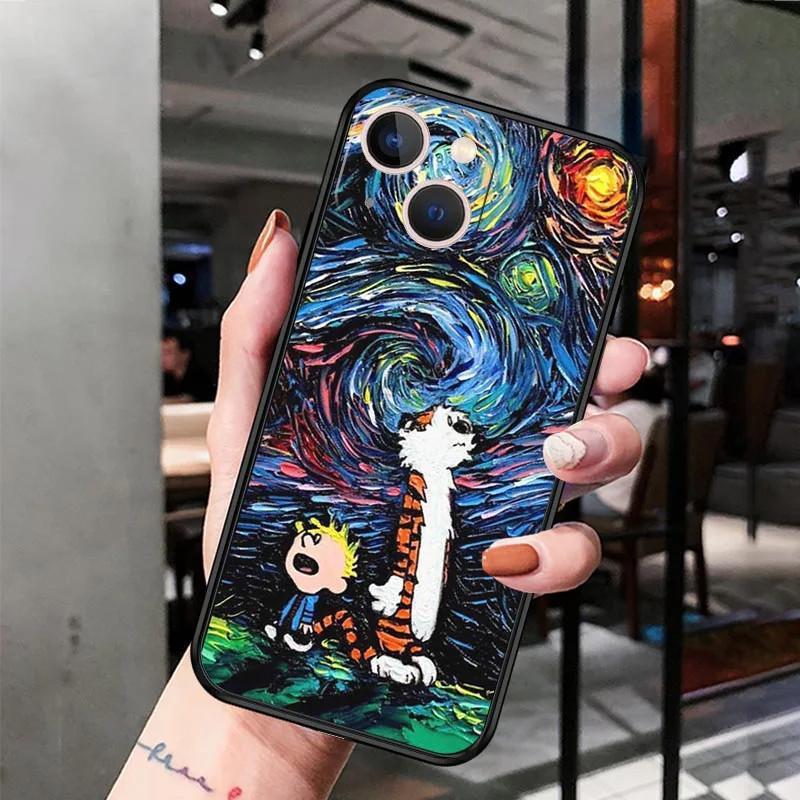 iPhone15 Mobile Phone Case Van Gogh Starry Night Mobile Phone Case Is Painted and Anti-drop for Anti-drop Mobile Phone Case.