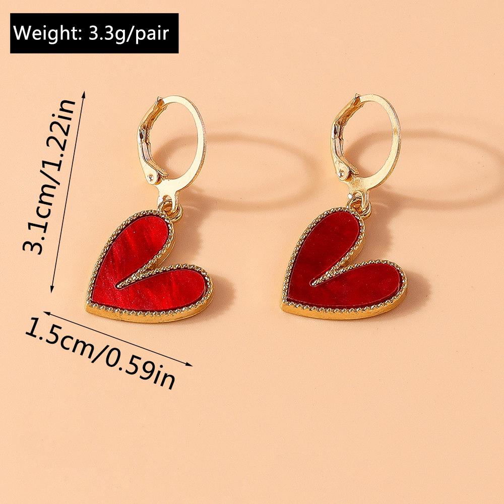 Cute Love Heart Dangle Earrings for Women Girls Drop Earrings Handmade Party Birthday Jewelry Gifts