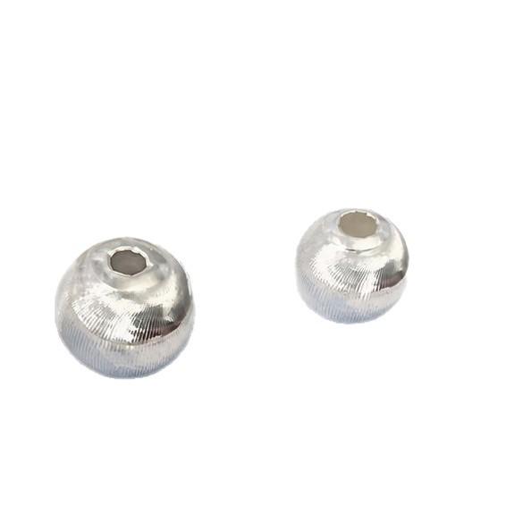 999 Sterling Silver Brushed Cat's Eye Spacer Beads, Multiple Sizes, Crushed Silver Bead Bracelet, DIY Accessories.