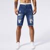 Shorts Jeans Amarelo Lavado Retro Masculino Tendência Jeans Cinco Pontos