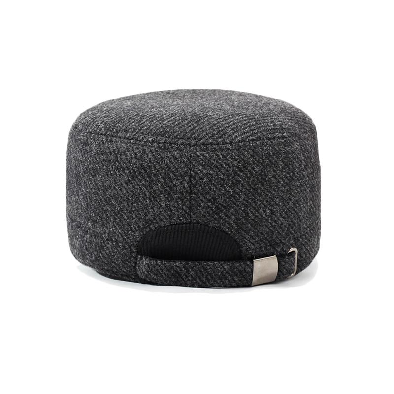 Winter Men's Hat Velvet Thick Ear Protection Wool Flat Cap Middle-Aged Outdoor Warm Cotton Hat