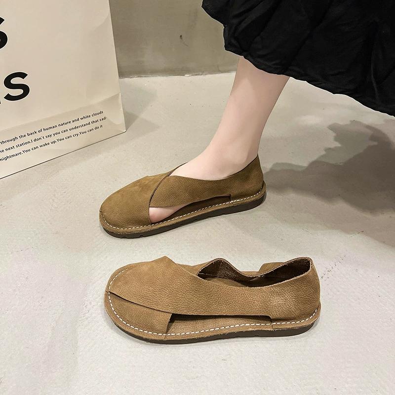 Baotou Sandals Women's Summer French Retro Flat Sandals Fairy Style Casual Sandals