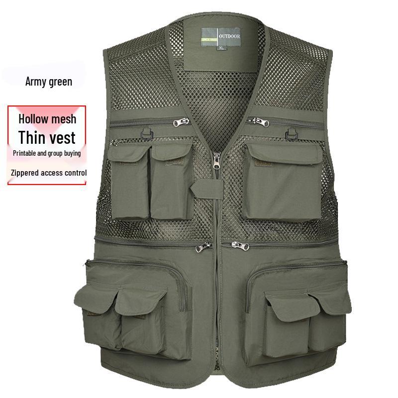 Men's Summer Mesh Multi-Pocket Fishing Vest – Outdoor Lightweight Sleeveless Jacket