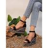 New Large-sized Women's Shoes with A Flat Heel and Thick-soled Sandals