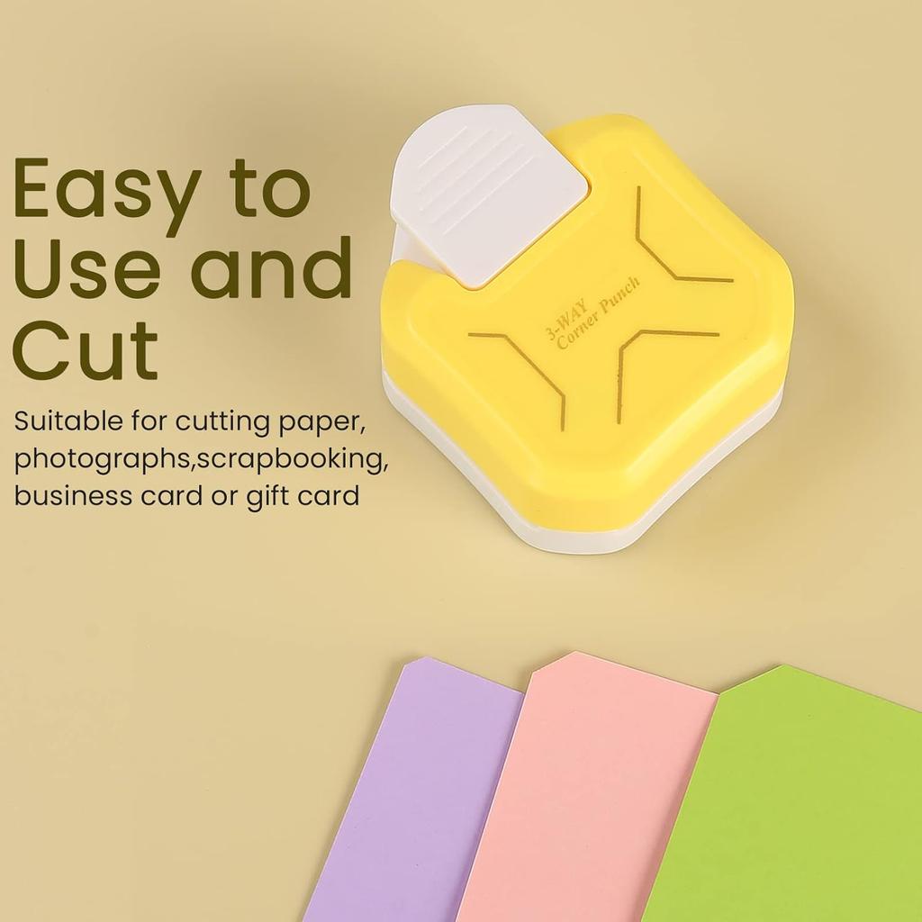 Portable 3-in-1 Mini Corner Rounder R4 R7 R10 R5mm Round Corner Trimmer Cutter for Card Making,Laminate,Cardstock,Scrapbooking