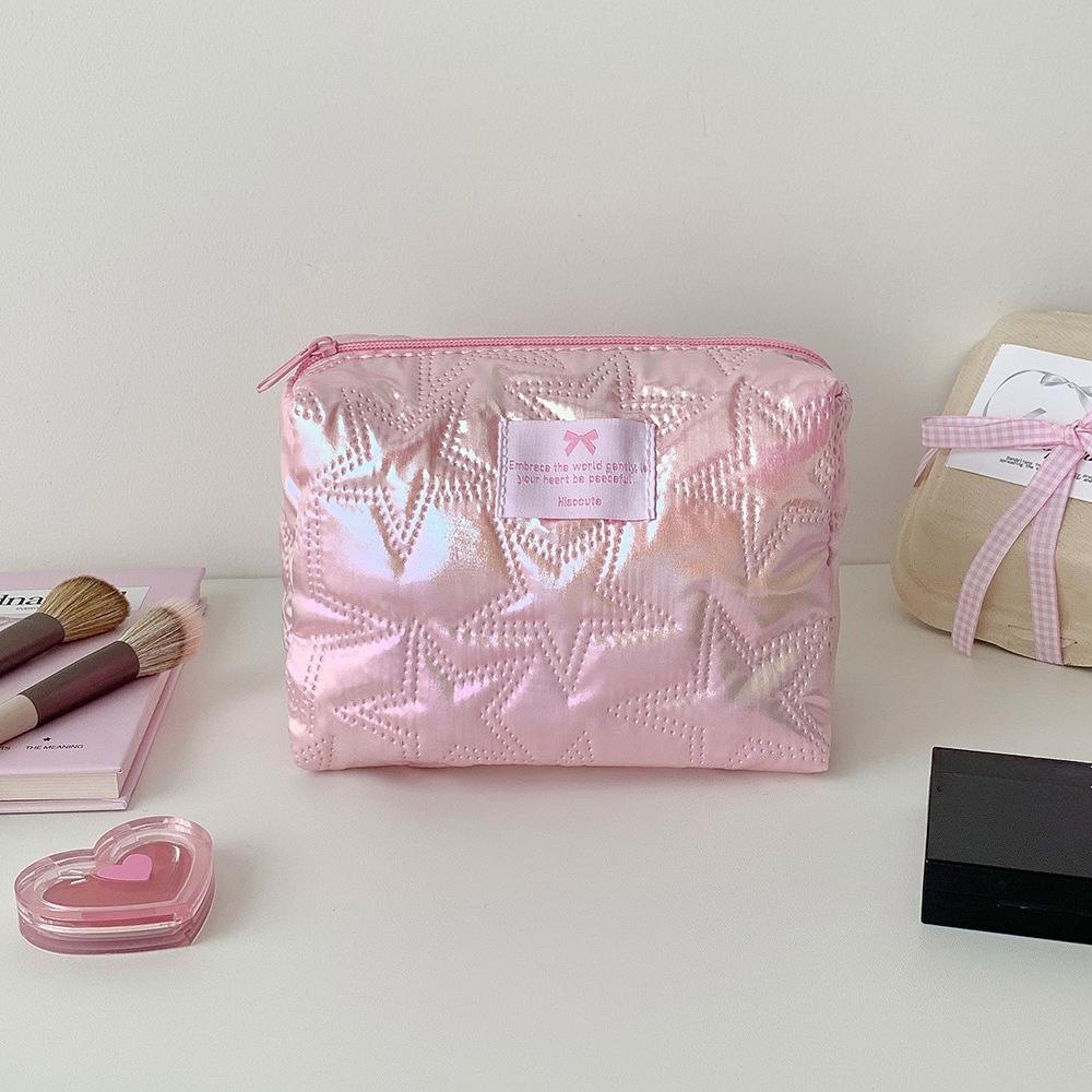 Korean Style Star Pattern Makeup Brush Bag Large Capacity Pencil Case for Students  Aesthetic Cosmetic Organizer Travel Pouch