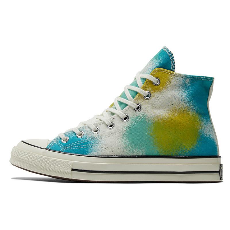 

Converse Chuck 70 Spray Paint Trendy Everyday Mid-Top Canvas Shoes Unisex White and Blue 38