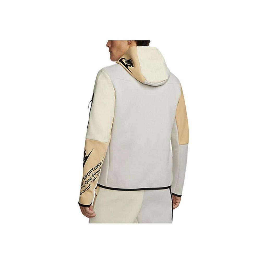 Nike Felpa con cappuccio e zip intera in pile tecnico con stampa Light Bone/Coconut/Sesame/Nero Uomo Streetwear DM6475-072