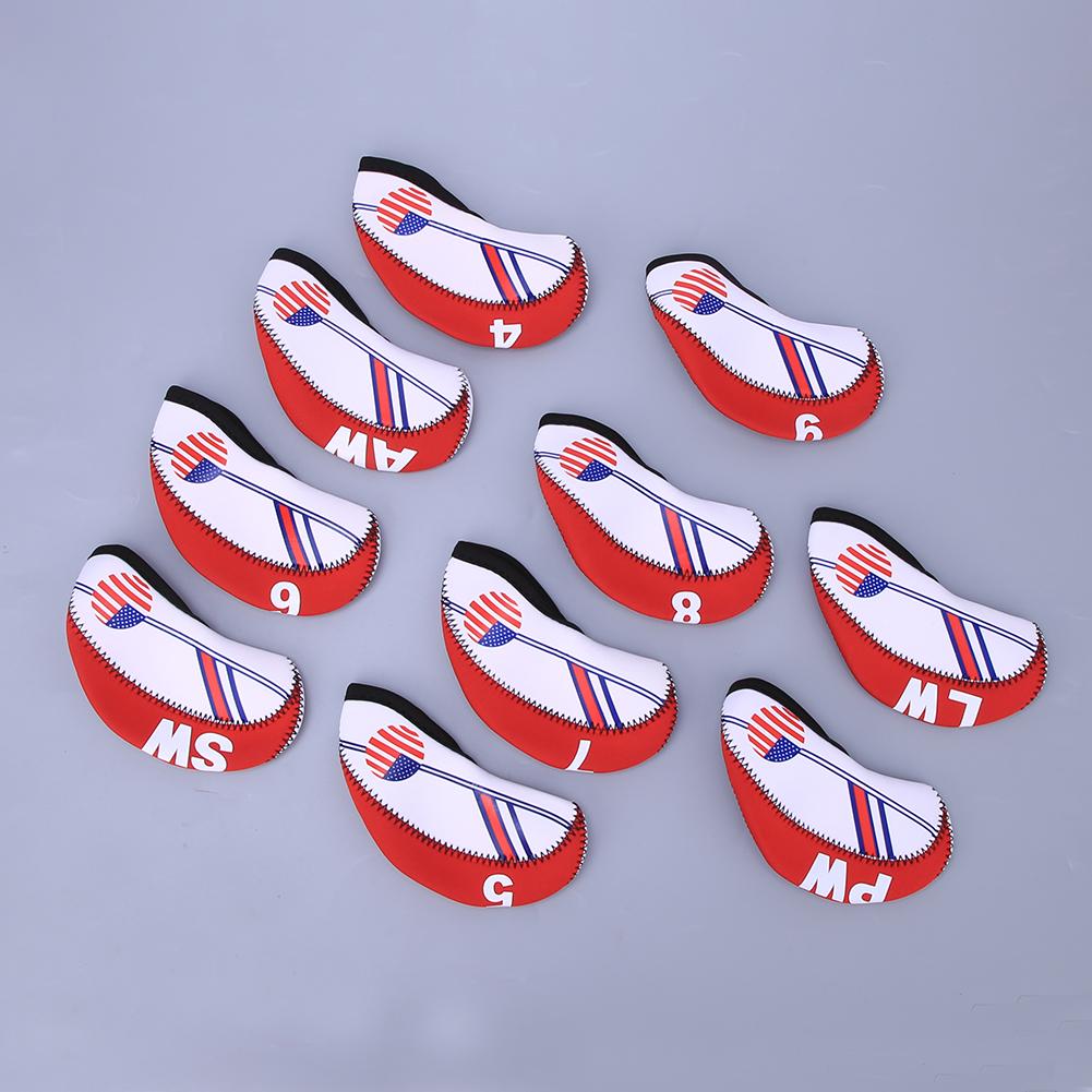 10PCS Cloth Portable Golf Club Headcover Practical Putter Head Cover Sports Entertainment AccessoryRed