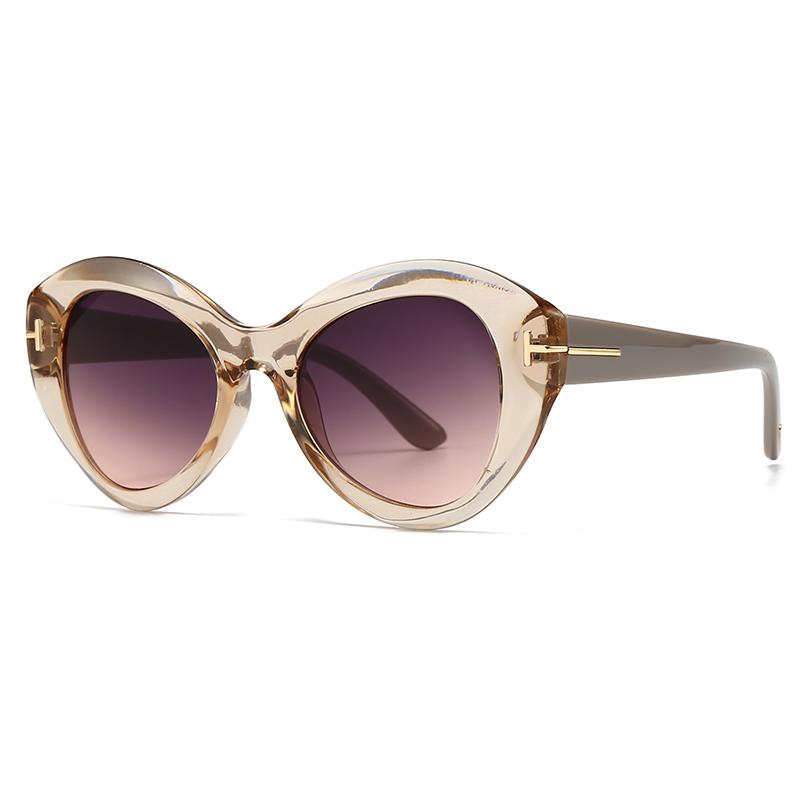 Trendy Modern Charm Sunglasses Polygonal Catwalk T-Shaped Sunglasses 2408