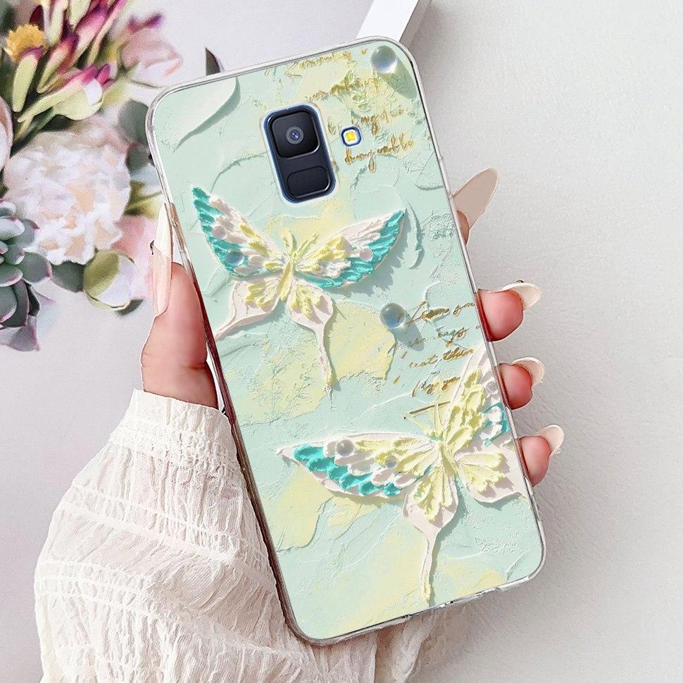 For Samsung Galaxy A6 2018 Case Luxury Painted Cover Soft Silicone Phone Case For Samsung A 6 A6 GalaxyA6 2018 Back Cover Coque