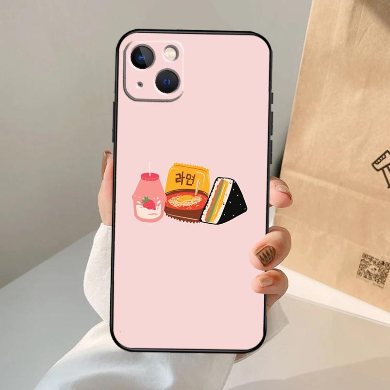 Cute Strawberry Milk Box Phone Case For iPhone 17 Air 16 15 14 13 12 11 Pro Max 12 13 Mini 15 16 Plus 16e Cover Coque