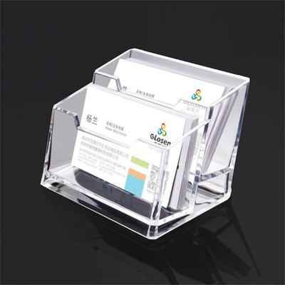 Name Card Pedestal Desktop Business Three-Layer Card Case Card Storage Box Single Double Box Card Pedestal Transparent Plastic