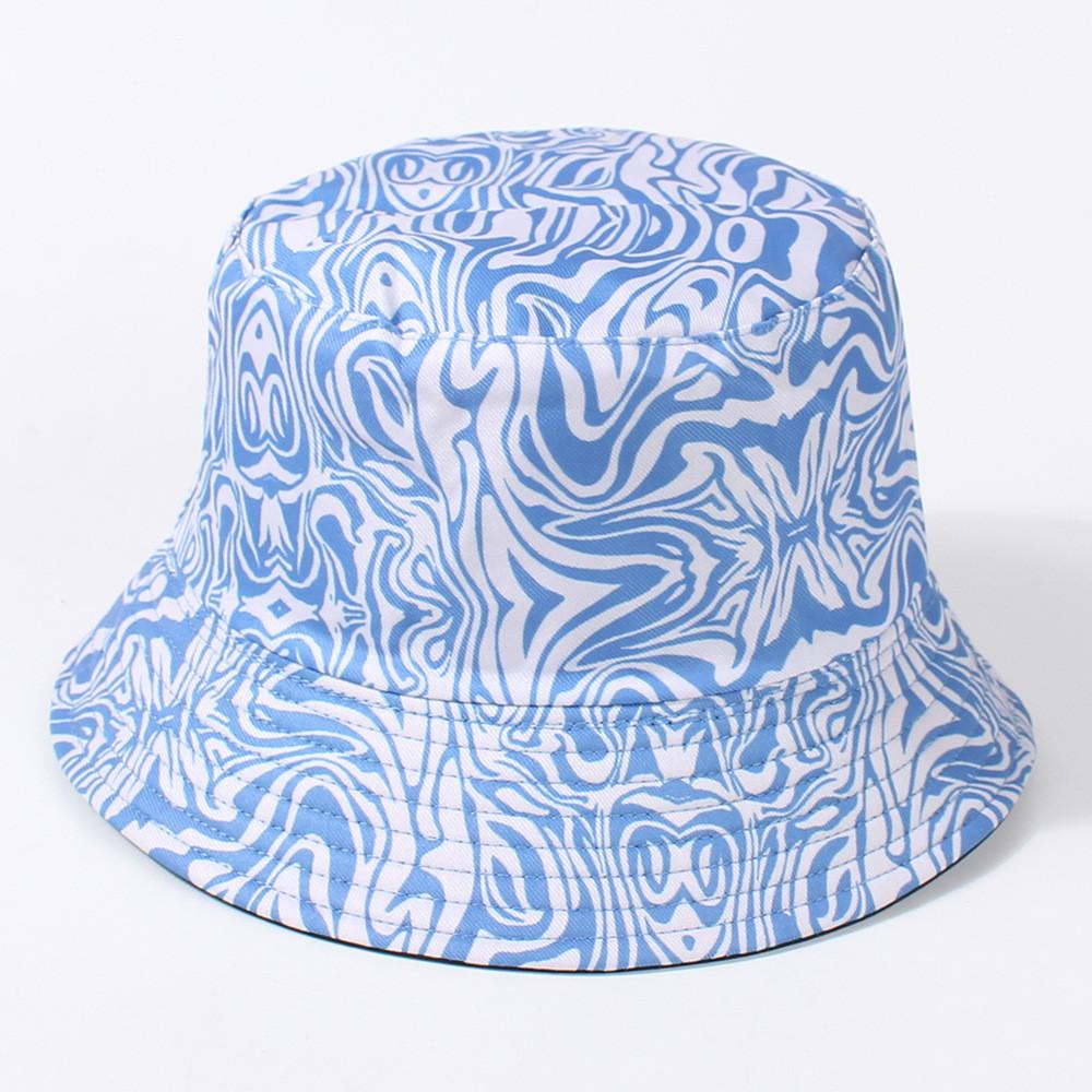 

Retro Zebra Stripe Fisherman Hat Women s Spring Summer Versatile Korean Fashion Sun Protection Bucket Hat синій