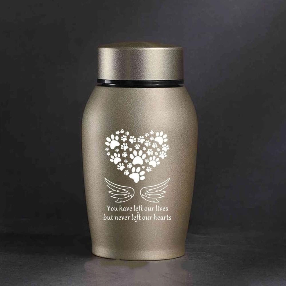 Sealed Pets Cremation Urn Pet Paw Print Dog Cat Cremation Urns Memento Burial Holder  Ashes Storage