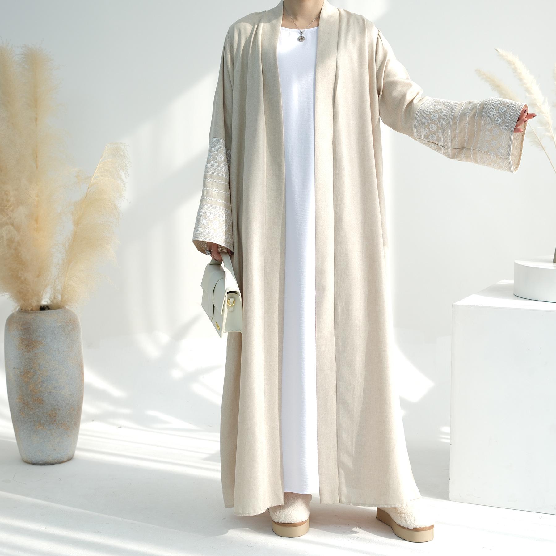 

Loriya2024 Elegant Embroidered Cardigan Robe - Middle East Collection LR701 M абрикосовий