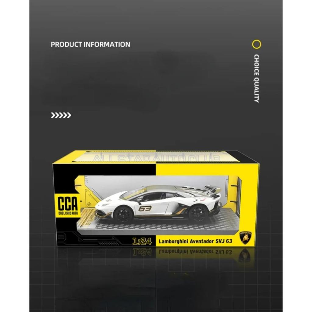 1/24 Lamborghini Aventador SVJ63 Super Car Model Simulation Diecast Sports Car Toy Kids Boys Gift Collective Miniauto Vehicles