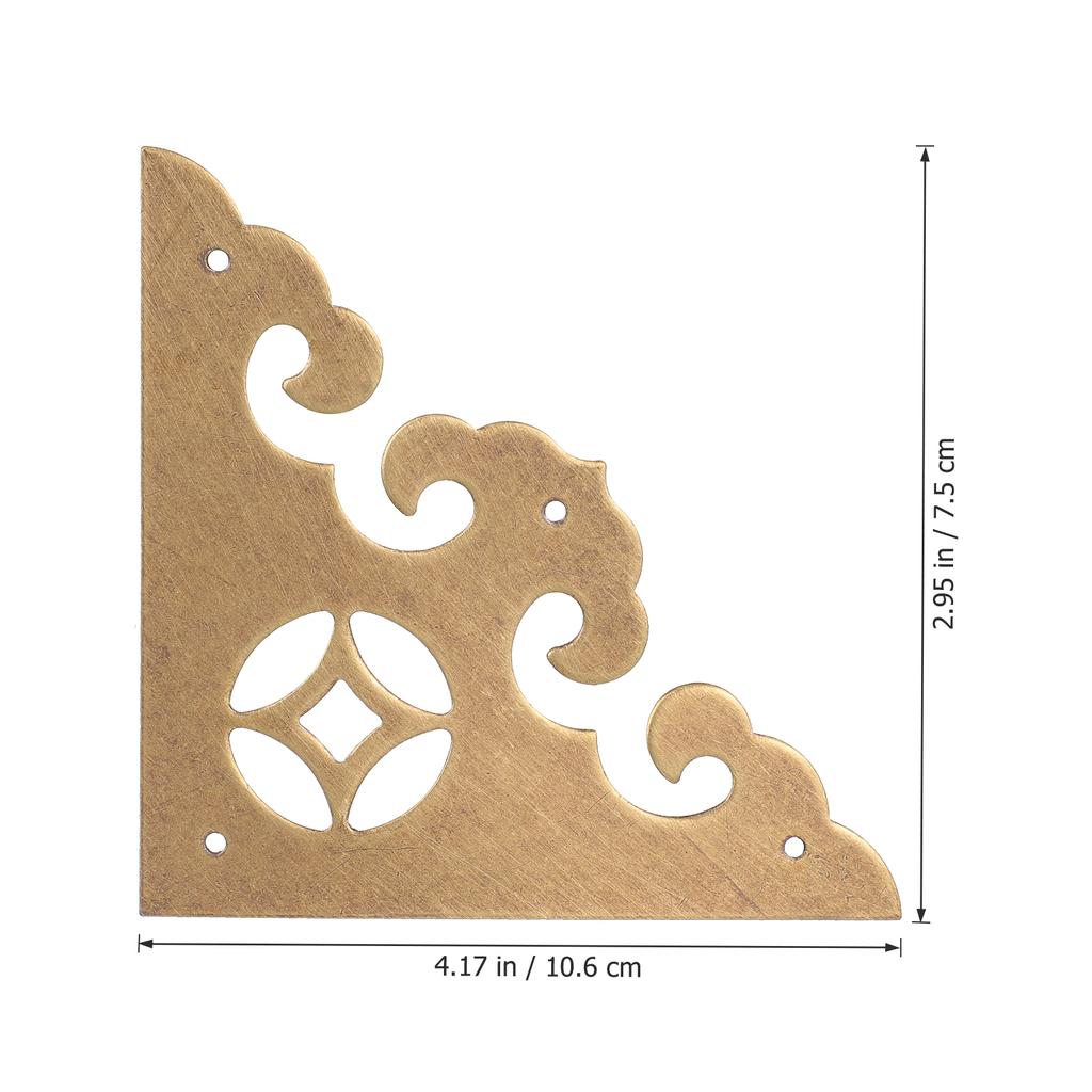 4 Pcs Corner Guard Quick Installation Guards Wardrobe Triangle Decorative Protectors Brass Chinese Style Affordable