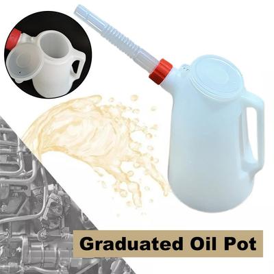 Oil Measuring Jug Petrol Can Fuel Tank With Pouring Flexible For Automotive Garage Oil Measuring Container 1.2L-5L