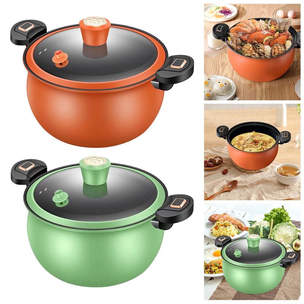 Micro Pressure Cooker Multifunction Soup Meat Pot for Boiling Frying Stewing orange