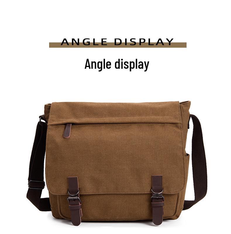 Men's Canvas Messenger Bag - Travel Crossbody, Shoulder Laptop Bag, Briefcase