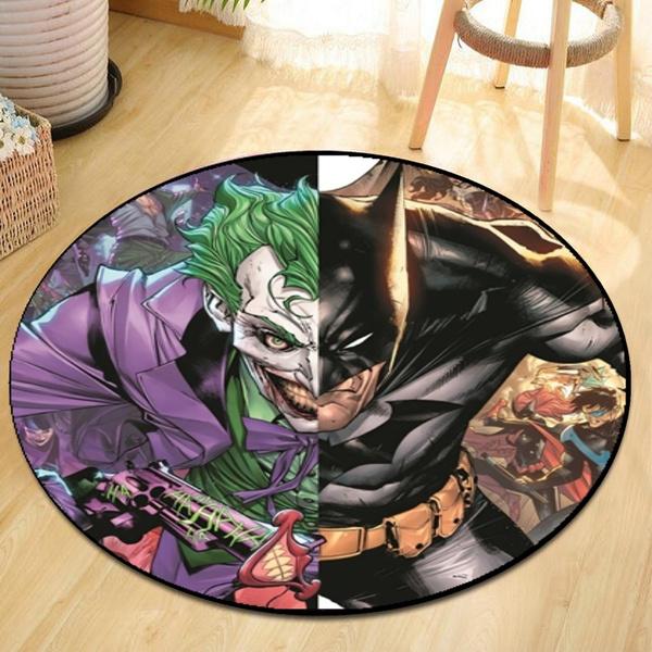 Horror Movie Character Joker Pattern Round Carpet Area Rug Nordic 3D Joker Clown Carpet Cartoon Carpet Dining Room Decor
