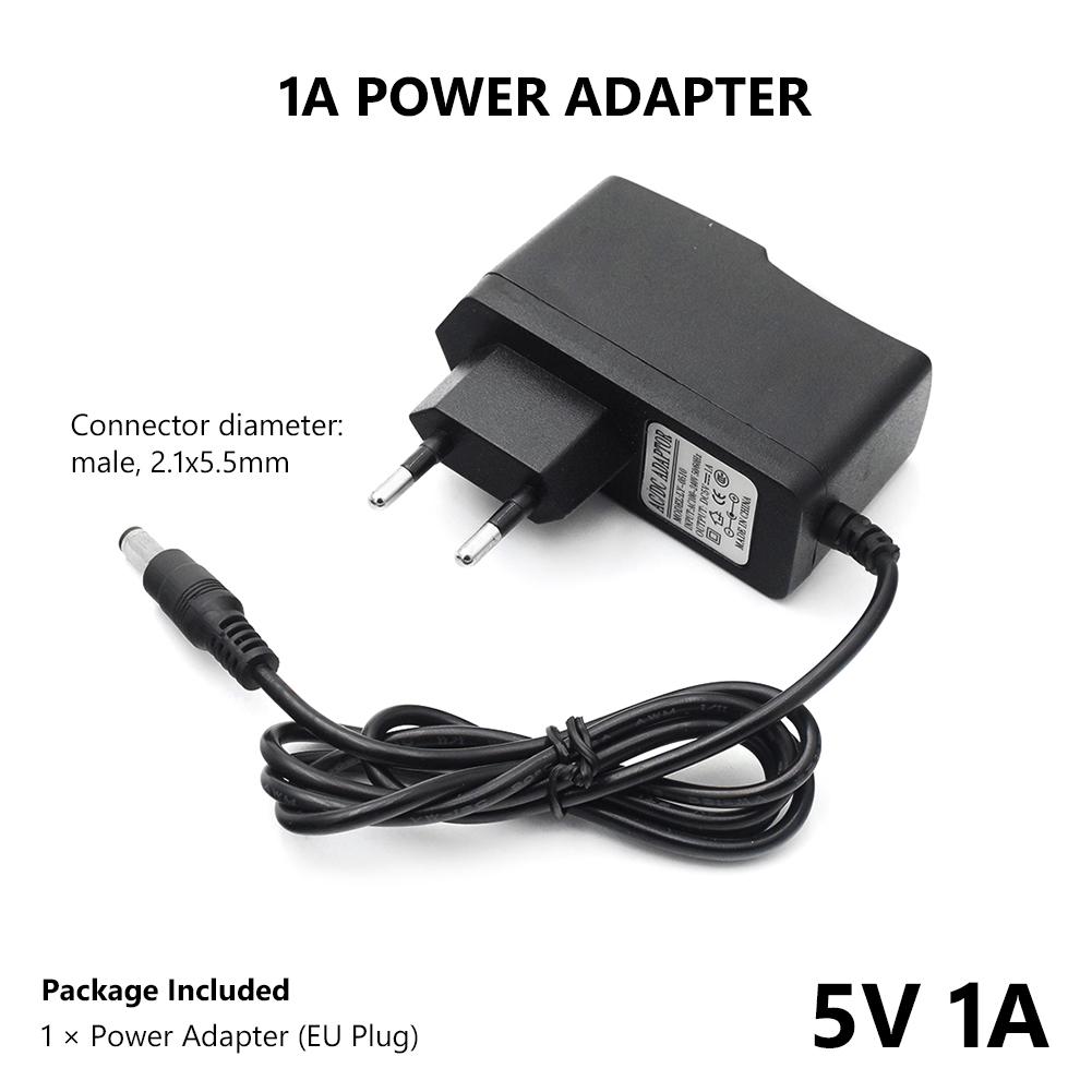 Universal DC 5V 2A Power Supply Adapter 100-240 AC Charger UK 3.5//4mm Plug Black