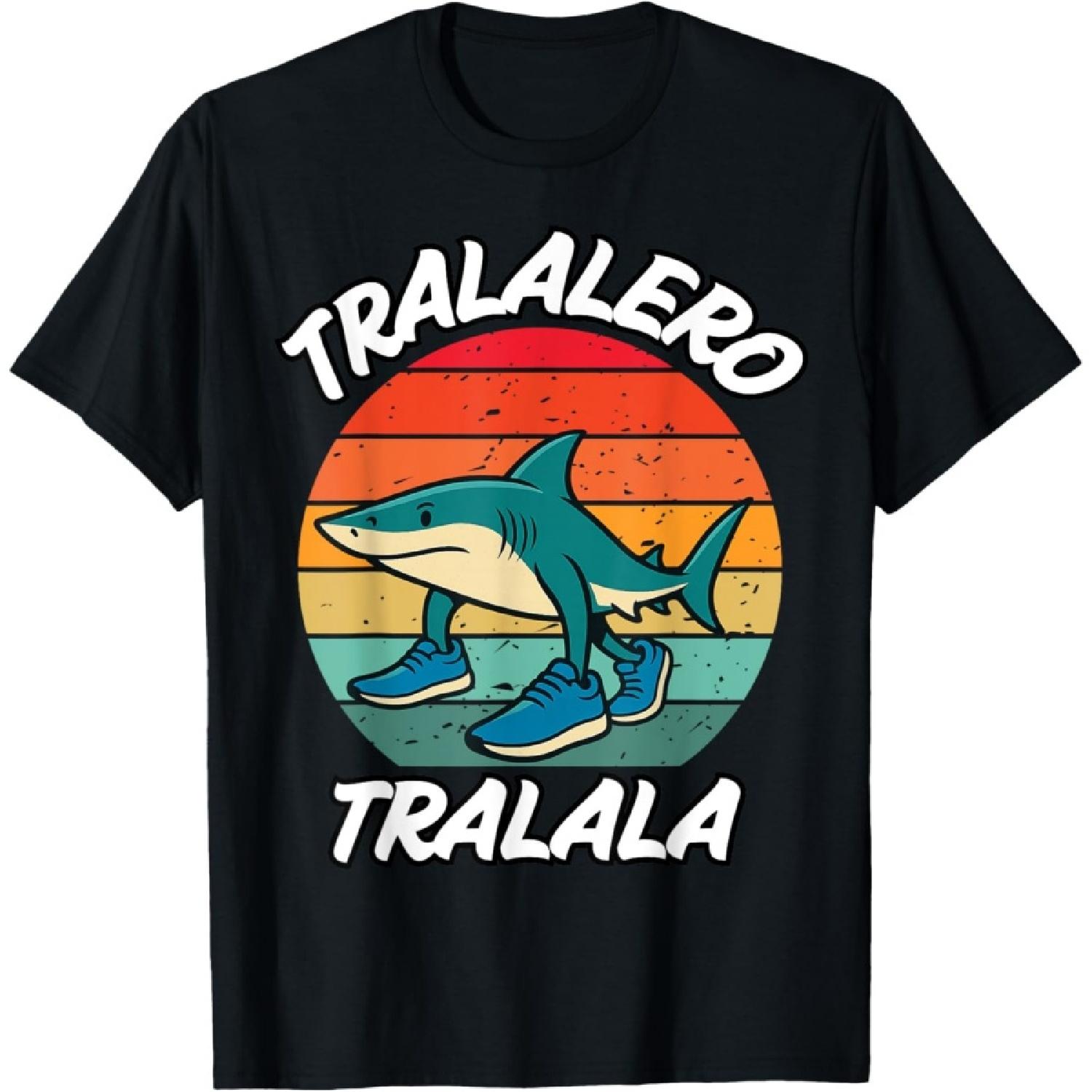 Tralalero Tralala Bootleg Retro Sunset Funny AI Generated T-Shirt S