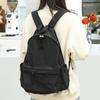 IELGY Japanese casual literary canvas schoolbag, simple washing water and old backpack, khaki fashion nylon backpack.